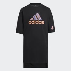 Платье-футболка Adidas One-Piece For Girls&apos; Professional Sports Training, черный
