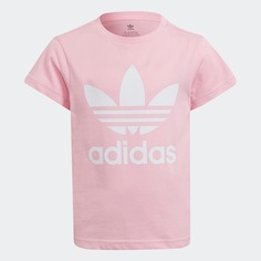 Футболка Adidas Adicolor Trefoil Originals, розовый/белый