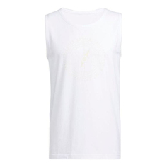 Майка Adidas SS22 Solid Color Pattern Printing Round Neck Sports White Vest, Белый
