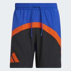 Шорты adidas Galaxy Basketball, синий/черный/оранжевый
