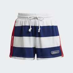 Шорты adidas Mid Waist Striped, синий/белый