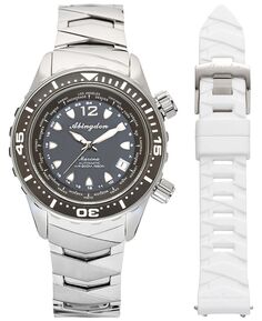 Женские многофункциональные часы Marina Diver из титана с белым силиконовым ремешком, 40 мм Abingdon Co.