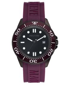 Мужские часы из силикона фиолетового цвета с тиснением логотипа Steve Madden, 44X50 мм