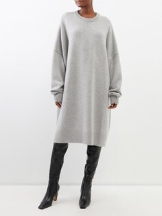 No.303 платье-свитер sandra с заниженными плечами Extreme Cashmere, серый