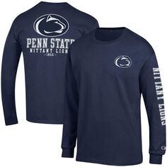 Мужская темно-синяя футболка с длинными рукавами Champion Penn State Nittany Lions Team Stack