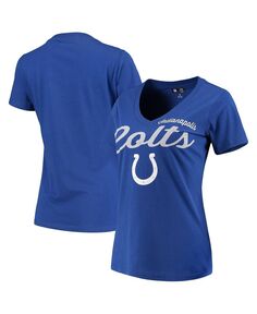 Женская футболка Royal Indianapolis Colts Post Season с v-образным вырезом G-III 4Her by Carl Banks