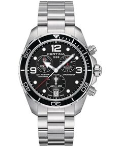 Мужские швейцарские часы с хронографом DS Action с браслетом из нержавеющей стали, 43 мм Certina