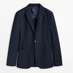 Пиджак Massimo Dutti Twill Cotton, темно-синий