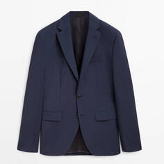 Пиджак Massimo Dutti Wool Pure, темно-синий
