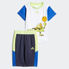 Спортивный костюм Adidas, белый/зеленый/черный/синий