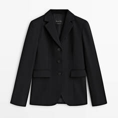 Пиджак Massimo Dutti Black Short Suit, черный