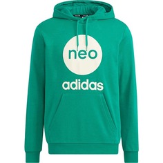 Худи Adidas Neo Sports Loose Hooded, зеленый/белый