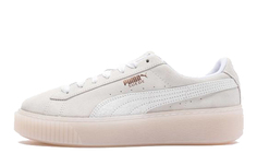 Puma Suede Plarfrm Женские туфли для скейтбординга, белые