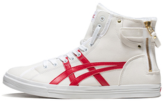 Бело-красные флисовые туфли Asics с двойным клатчем для высоких досок