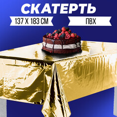 Скатерть фольгированная 137 × 183 см, золотая Страна Карнавалия
