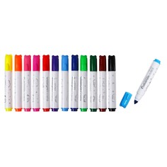 Фломастеры 12 цветов в пластиковом тубусе с ручкой NO Brand
