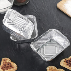 Набор форм для выпечки из фольги доляна, 430 мл, 3 шт, 15×12×5 см