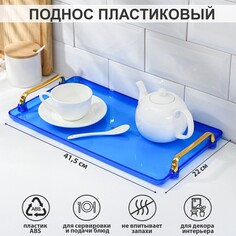 Поднос mirror, 41,5×22×4 см, цвет синий NO Brand