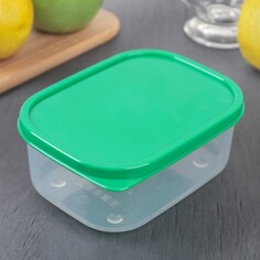 Контейнер прямоугольный доляна, пищевой, 500 мл, цвет зеленый