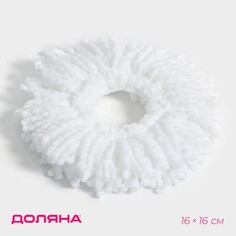 Насадка для швабры с отжимом-центрифугой доляна, комплектующие к набору, длина нитей 10 см, 100 гр, цвет белый