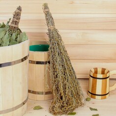 Веник для бани 45 (+-5) см травяной из полыни, в индивидуальной упаковке Добропаровъ