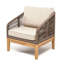 Кресло плетеное Канны из роупа бежево-коричневое 4sis