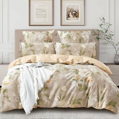 Постельное белье евро, простыня 240х260 см, 2 наволочки 70х70 см, 2 наволочки 50х70 см, пододеяльник 200х220 см, Karteks, сатин, кружево, SPC-025