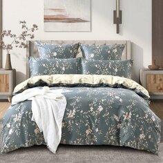 Постельное белье евро, простыня 240х260 см, 2 наволочки 70х70 см, 2 наволочки 50х70 см, пододеяльник 200х220 см, Karteks, сатин, кружево, SPC-042