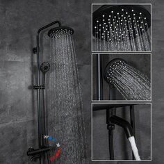 Душевая система для ванны, Gappo, термостатическая, черная, G2490-6