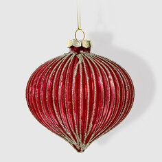Шар-луковица Yancheng Shiny стеклянный темно-красный 10 см