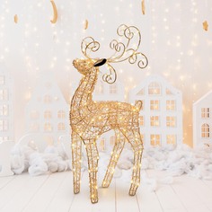 Олень Lotti 100 leds блестящий медный 47 см