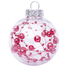 Шары елочные в наборах набор шаров MAXIJOY Кристаллы розовые 80мм 3шт пластик прозрачный