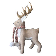 Сувениры новогодние фигурка MAXIJOY Олень с шарфом 36см светло-коричневый