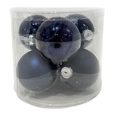 Шары елочные в наборах набор шаров MAXIJOY 80мм 6шт стекло темно-синий