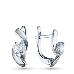 Серьги из серебра э0612сг06102200_white ЭПЛ Даймонд