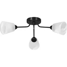 Люстра потолочная «Юкка» КС30097/3C, 3 ламп, 9 м², цвет чёрный/белый КЛЮЧНИК