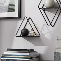 Полка настенная Треугольник 11x22 см металл черный Без бренда