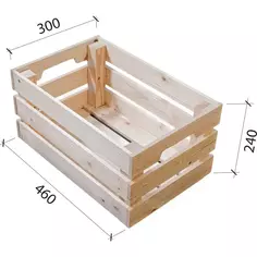 Ящик для хранения 46x30x24 см 27 л дерево цвет бежевый Без бренда