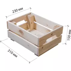 Ящик для хранения 31x23x15 см 6.5 л дерево цвет натуральное дерево Без бренда