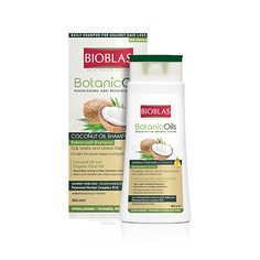 Шампунь для волос BIOBLAS Шампунь для придания блеска тусклым безжизненными волосам, против выпадения, с кокосовым маслом Botanic Oils