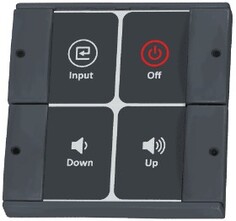 Панель управления BIAMP Impera Oscar 4EUB 912.2254.900/911.2254.900 кнопочная 4-button control pad with Ethernet, EU, black