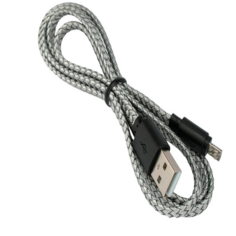 Кабель интерфейсный USB 2.0 Cablexpert CC-mUSB2-AMBM-FL-1M плоский AM/MicroUSB, 2.1А,12Вт, медь, нейлоновая оплетка, 1м, серый, пакет