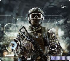 Коврик для мыши Sven MP-G01S SV-016272 игровой Soldier (230x200x2мм, ткань + резина)