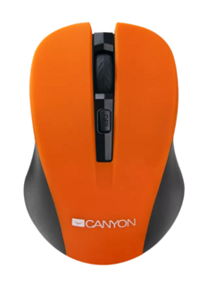 Мышь Wireless Canyon MW-1 CNE-CMSW1Y оптическая, с прорезиненным покрытием, 3 кнопки+колесо прокрутки, DPI 800/1000/1200, желтая