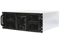 Корпус серверный 4U Procase RE411-D0H17-FA-55-700RP 2x5.25+15HDD,черный,бп GRP700 700+700вт, глубина 550мм,MB ATX 12"x9,6", панель вентиляторов 3*120x