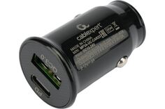 Зарядное устройство автомобильное Cablexpert MP3A-UC-CAR23 20Вт, QC3.0/PD, 2 порта: USB и Type-C