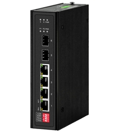 Коммутатор PoE NST NS-SW-4G2G-2SP/I промышленный Gigabit Ethernet на 4GE PoE + 2 GE SFP порта. Порты: 2 x GE (10/100/1000Base-T) с PoE BT (до 90W) + 2