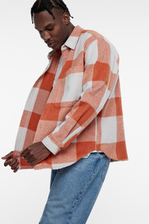 верхняя сорочка мужская Рубашка теплая клетчатая из ворсистой ткани Befree