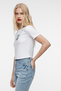 футболка женская Топ-футболка хлопковый облегающий с принтом Befree