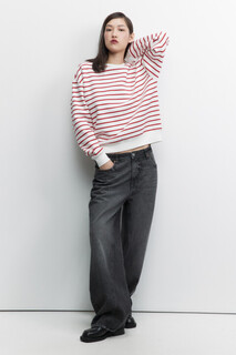 джемпер женский Свитшот oversize в полоску с начесом Befree